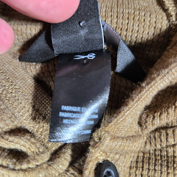 Volcom Hoodie Boys Size 10Y Medium Brown Waffle Knit Henley Pullover Thermal Top - Picture 5 of 8